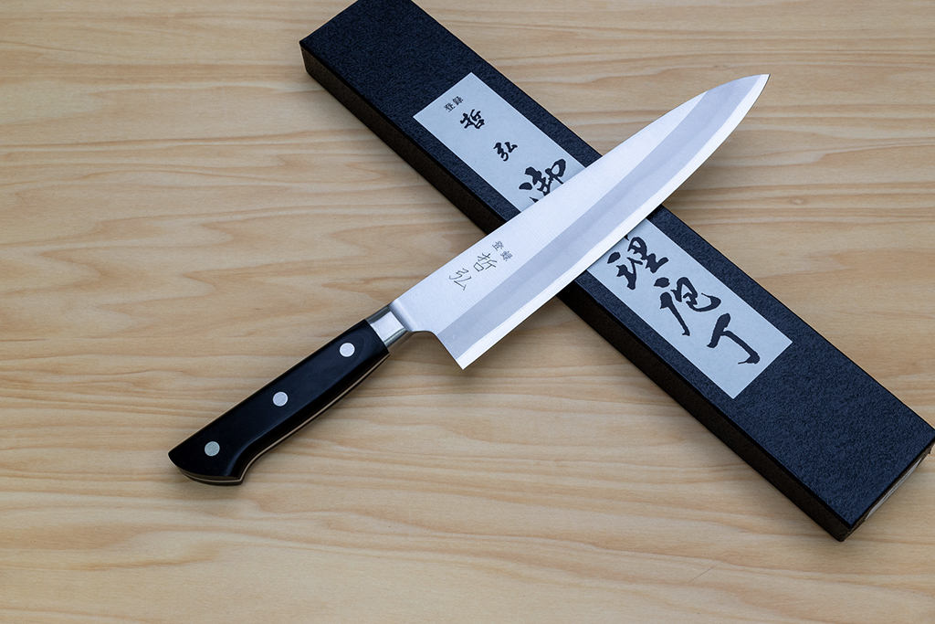 Tetsuhiro Blue steel 2 Gyuto knife 210mm (8.3") Black paper micarta - Knife-Life - Best Japanese Knife Store