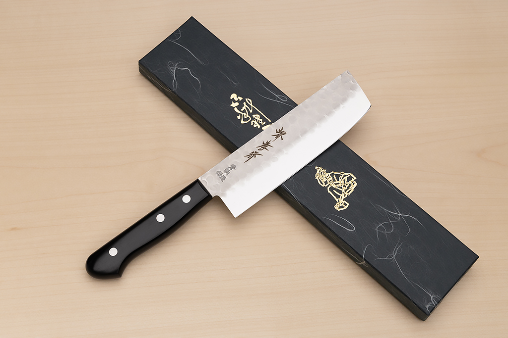 Sakai Takayuki Blue Steel 2 Nakiri vegetable knife 165mm ( 6.5 ") Packer Wood handle - Knife-Life - Best Japanese Knife Store