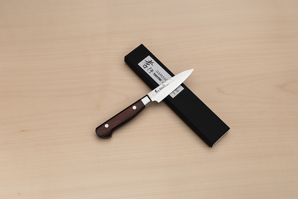 Sakai Takayuki 33-layer Damascus VG10 Petty knife 80mm ( 3.2 ") Spanish Mahogany handle - Knife-Life - Best Japanese Knife Store