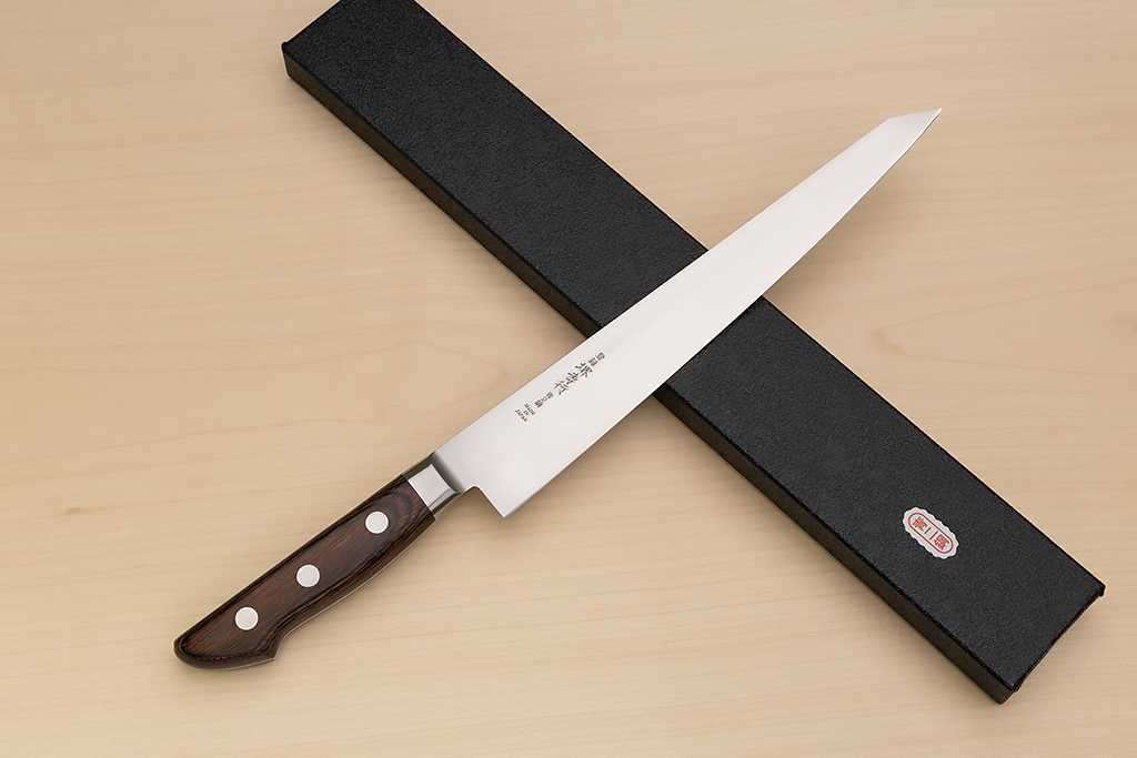 Sakai Takayuki Blue Steel 2 Sujihiki knife 240mm ( 9.5 ") Packer Wood handle - Knife-Life - Best Japanese Knife Store