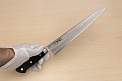 Tetsuhiro VG10 Sujihiki knife 240mm (9.5") Black paper micarta - Knife-Life - Best Japanese Knife Store