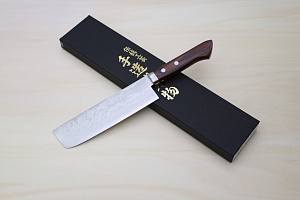 Miki VG1 35 Layers Damascus Nakiri knife 165mm (6.5") Mahogany Pakkawood handle
