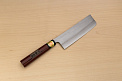Sakai Genkichi Warikomi AUS8 Nakiri vegetable knife 165mm (6.5) Magnolia Wood with  Negoro-Nuri Urushi Lacque - Knife-Life - Best Japanese Knife Store