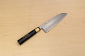 Sakai Genkichi Warikomi AUS8 Santoku knife 180mm (7.1) Magnolia Wood with Akebono-Nuri Urushi Lacque - Knife-Life - Best Japanese Knife Store