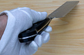 Tetsuhiro Blue steel 2 Nakiri vegetable knife 160mm (6.3") Black paper micarta - Knife-Life - Best Japanese Knife Store