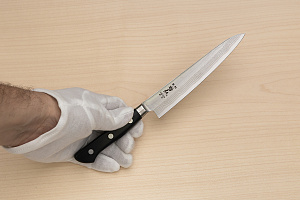 Tetsuhiro VG10 Petty knife 150mm (6") Black paper micarta