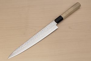 Sakai Takayuki 45-layer Damascus AUS10 Sujihiki knife 240mm (9.5") Magnolia/Italian resin handle