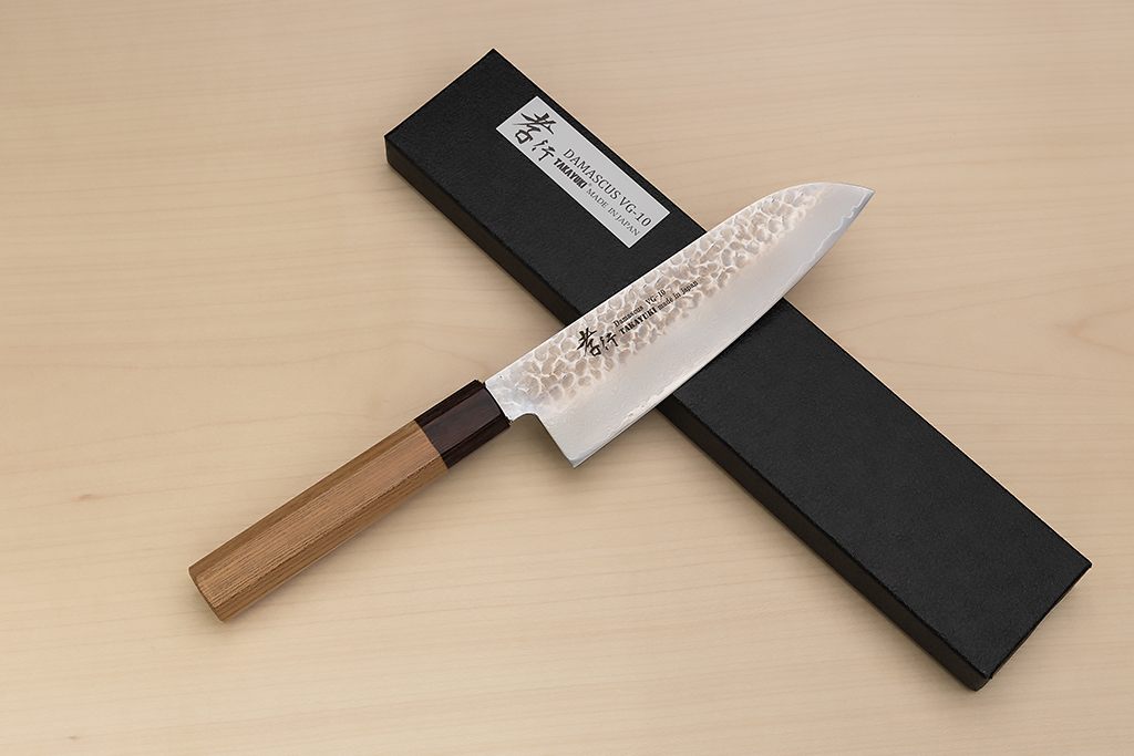 Sakai Takayuki 33-layer VG10 Damascus Santoku knife 170mm ( 6.7 ") Keyaki (Japanese Elm) handle - Knife-Life - Best Japanese Knife Store