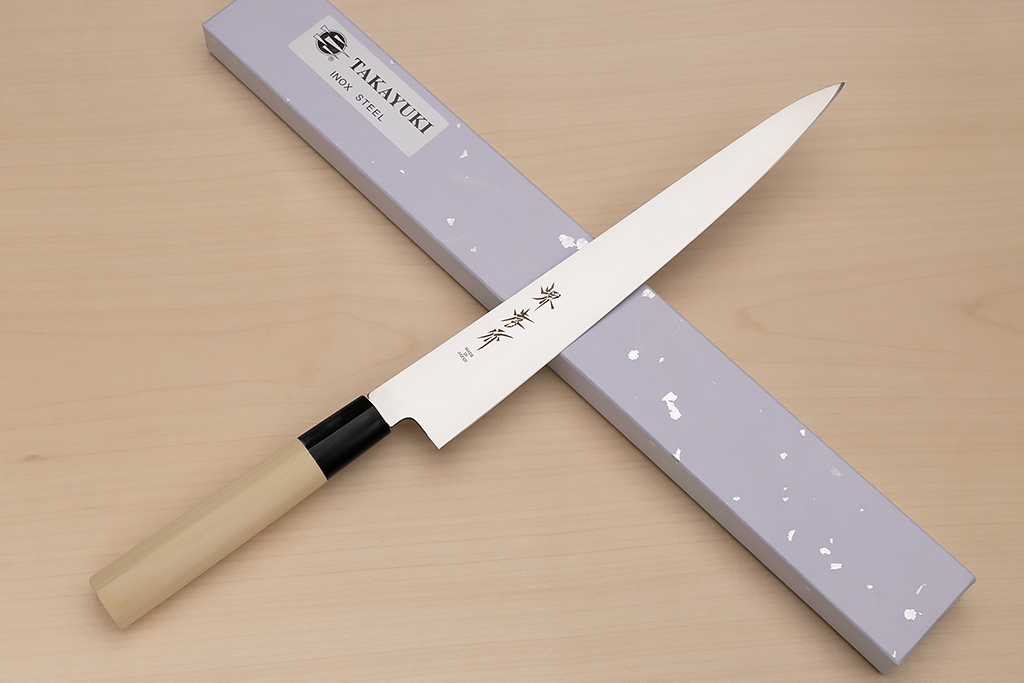 Sakai Takayuki AUS8 Sujihiki knife 240mm (9.5 ") Magnolia/Buffalo horn handle - Knife-Life - Best Japanese Knife Store