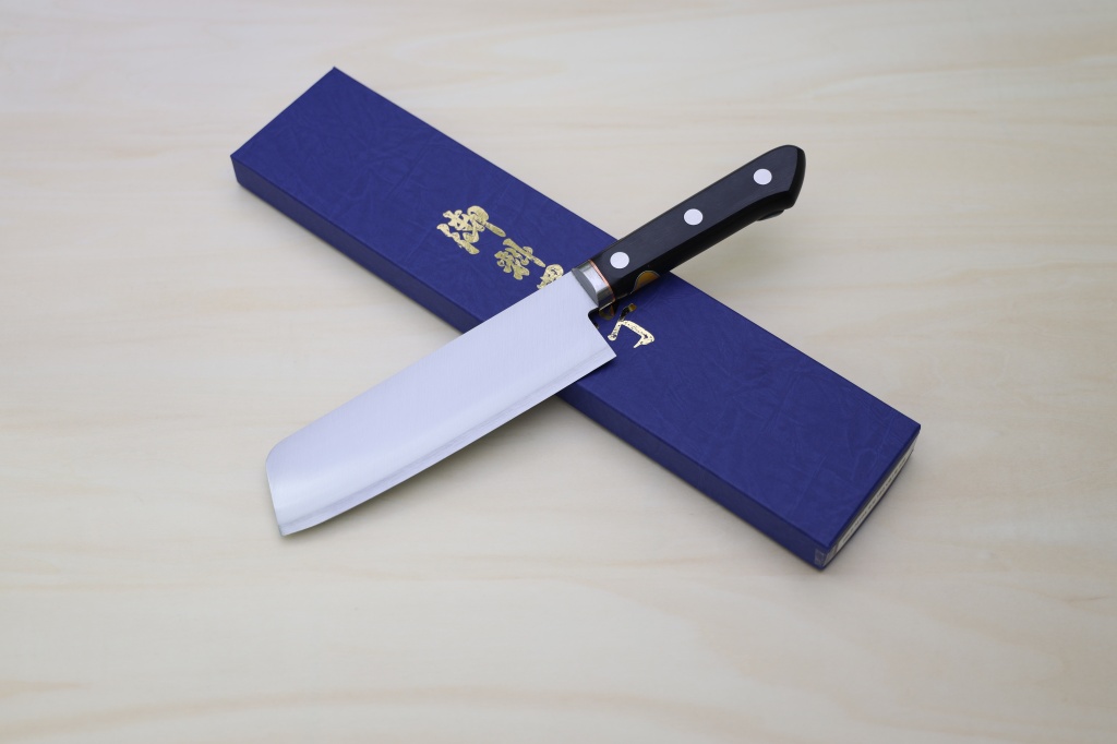 Miki VG1 Nakiri knife 160mm (6.3") Black Pakkawood handle - Knife-Life - Best Japanese Knife Store