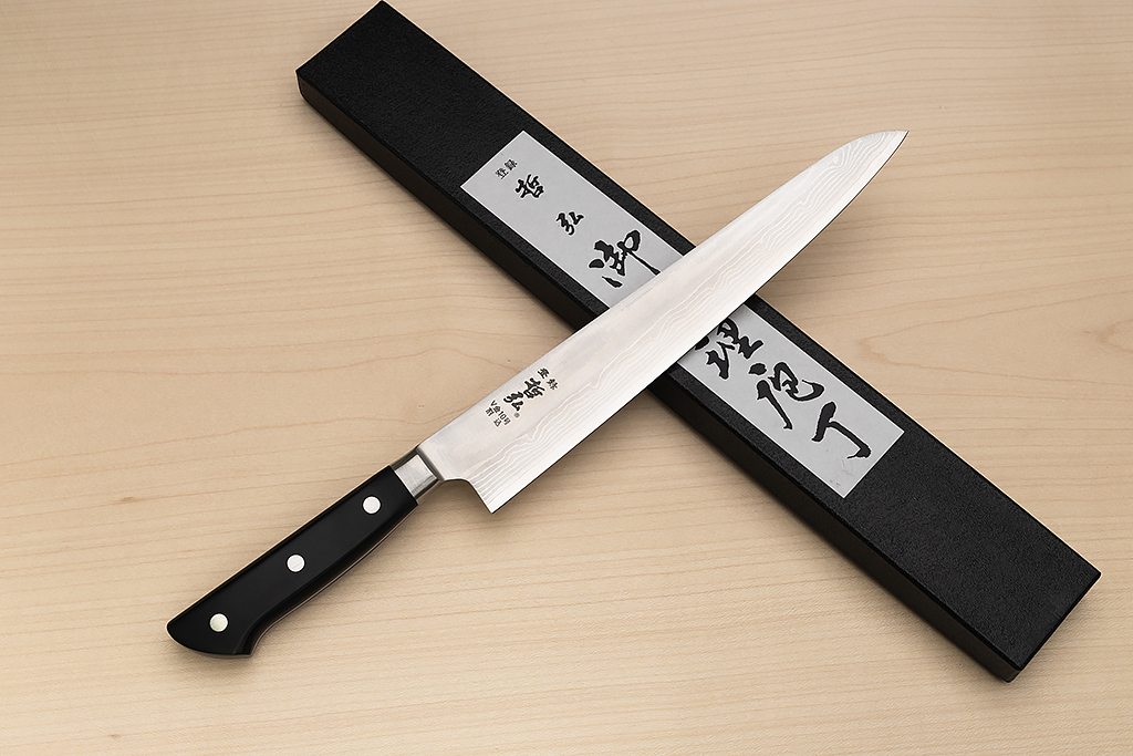 Tetsuhiro VG10 Damascus Sujihiki knife 240mm (9.5
