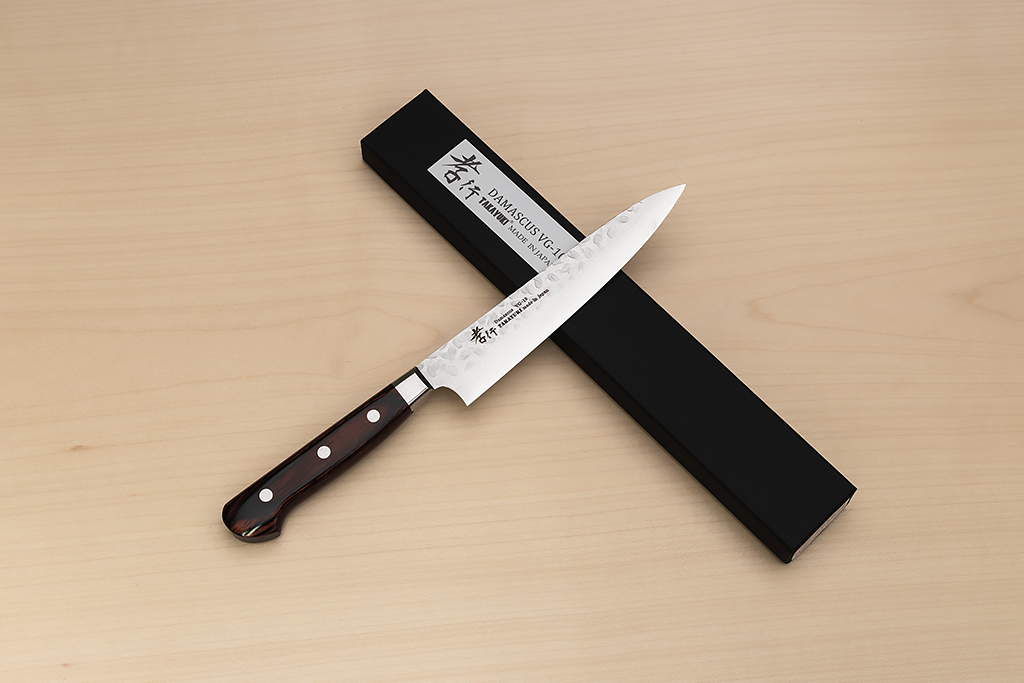 Sakai Takayuki 33-layer Damascus VG10 Petty knife 150mm (6 ") Spanish Mahogany handle - Knife-Life - Best Japanese Knife Store