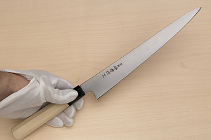 Sakai Takayuki Bohler Uddeholm Sujihiki knife 240mm (9.5 ") Magnolia/Buffalo horn handle