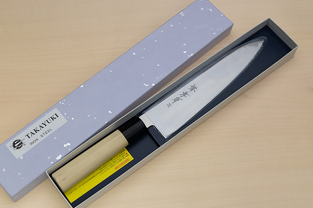 Sakai Takayuki AUS8 Gyuto knife 240mm (9.5 ") Magnolia/Buffalo horn handle Sakai Takayuki AUS8 Gyuto knife 240mm (9.5 ") Magnolia/Buffalo horn handle