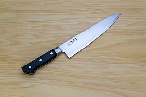 Tetsuhiro Super Gold 2 Gyuto knife 240mm (9.5") Black paper micarta