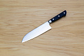 Tetsuhiro Blue steel 2 Santoku knife 170mm (6.7") Black paper micarta - Knife-Life - Best Japanese Knife Store