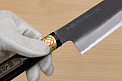 Sakai Genkichi Kurouchi Warikomi White steel 2 Santoku knife 180mm (7.1) Magnolia Wood with Akebono-Nuri Urushi Lacque - Knife-Life - Best Japanese Knife Store