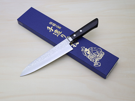 Miki VG10 35 Layers Damascus Gyuto knife 180mm (7.09") Black Pakkawood handle
