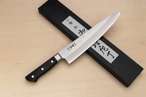 Tetsuhiro VG10 Gyuto knife 240mm (9.5") Black paper micarta