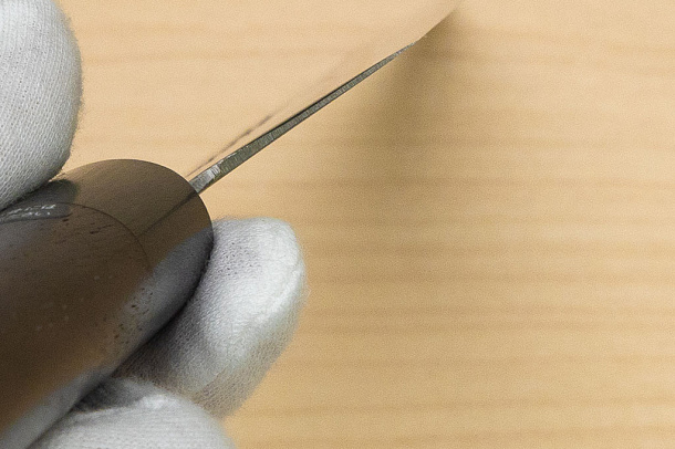 Goko Hamono Shimosanokuni Kogetsu White steel 1 Hon-yaki Gyuto knife 210 mm (8.3") Rosewood handle