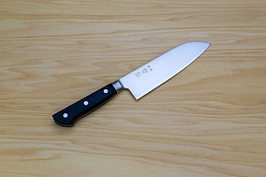 Tetsuhiro Blue Super Nakiri vegetable knife 160mm (6.3") Black paper micarta