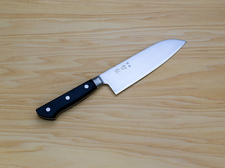 Tetsuhiro Blue Super Nakiri vegetable knife 160mm (6.3") Black paper micarta