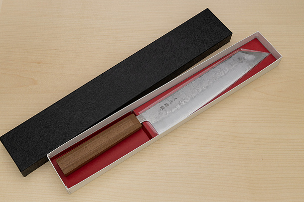 Hokiyama Ginga San-mai Silver steel 3 Kiritsuke 240mm (9.5") Elongated Octagonal Walnut Handle Hokiyama Ginga San-mai Silver steel 3 Kiritsuke 240mm (9.5") Elongated Octagonal Walnut Handle