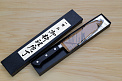Tetsuhiro Blue Super Santoku knife 170mm (6.7") Black paper micarta - Knife-Life - Best Japanese Knife Store