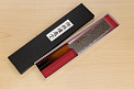Hokiyama Sakon Bokusui AUS10 ROU-Wave Damascus 165mm (6.5") Nakiri knife with Burnt pattern Urushi lacquered Magnolia Wood octagon handle - Knife-Life - Best Japanese Knife Store