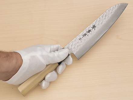 Sakai Takayuki 45-layer Damascus AUS10 Santoku knife 180mm ( 7.1 ") Magnolia/Italian resin handle