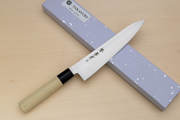 Sakai Takayuki AUS8 Gyuto knife 240mm (9.5 ") Magnolia/Buffalo horn handle