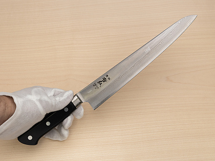 Tetsuhiro VG10 Sujihiki knife 240mm (9.5") Black paper micarta
