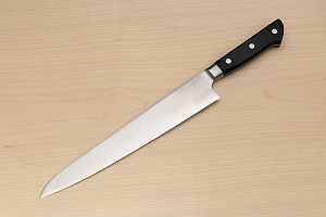Tetsuhiro VG10 Damascus Sujihiki knife 240mm (9.5") Black paper micarta