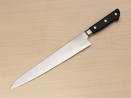 Tetsuhiro VG10 Sujihiki knife 240mm (9.5") Black paper micarta