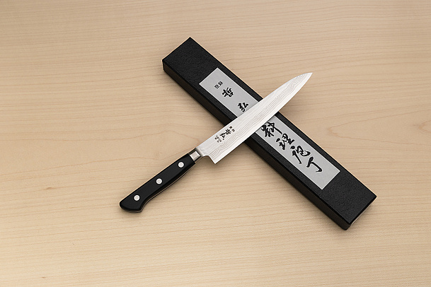 Tetsuhiro VG10 Petty knife 150mm (6") Black paper micarta