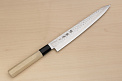 Sakai Takayuki 45-layer Damascus AUS10 Sujihiki knife 240mm (9.5") Magnolia/Italian resin handle - Knife-Life - Best Japanese Knife Store