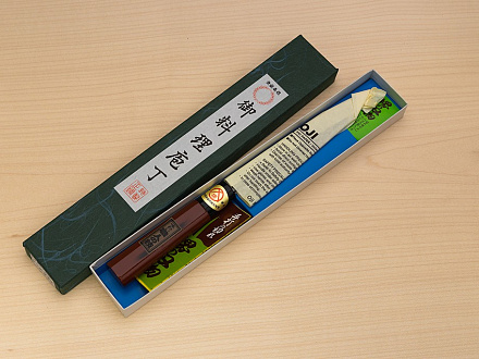 Sakai Genkichi Warikomi White steel 3 Petty knife 150mm (4.8) Magnolia Wood with  Negoro-Nuri Urushi Lacque