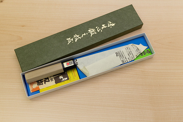 Sakai Genkichi Blue steel 2 Deba Knife 165 (6.5) Magnolia Wood handle with buffalo horn