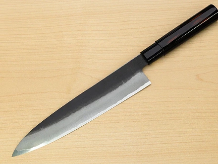 Sakai Genkichi Kurouchi Warikomi White steel 2 Gyuto knife 240mm (9.4") Magnolia Wood with Akebono-Nuri Urushi Lacque