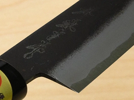 Sakai Genkichi Kurouchi Warikomi White steel 2 Petty knife 160mm (6.3") Magnolia Wood with Akebono-Nuri Urushi Lacque