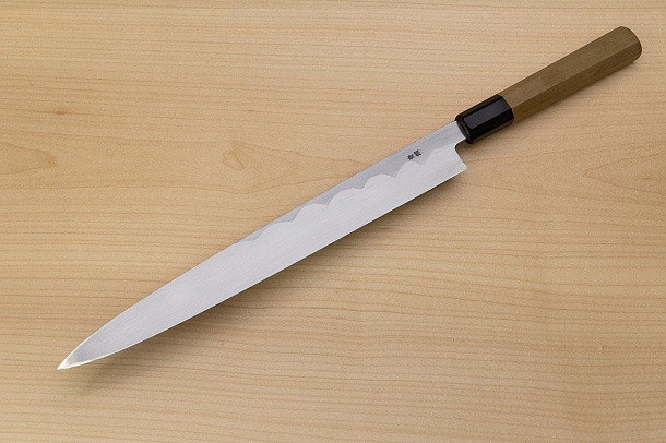 Sakai Genkichi Blue steel 2 Yanagiba Sashimi Knife 300 (11.8) Magnolia Wood handle with buffalo horn