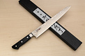 Tetsuhiro VG10 Damascus Sujihiki knife 270mm (10.7") Black paper micarta - Knife-Life - Best Japanese Knife Store
