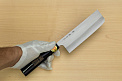Sakai Genkichi Warikomi AUS8 Nakiri vegetable knife 165mm (6.5) Wood with Akebono-Nuri Urushi Lacque - Knife-Life - Best Japanese Knife Store