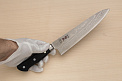 Tetsuhiro VG10 Damascus Gyuto knife 210mm (8.3") Black paper micarta - Knife-Life - Best Japanese Knife Store