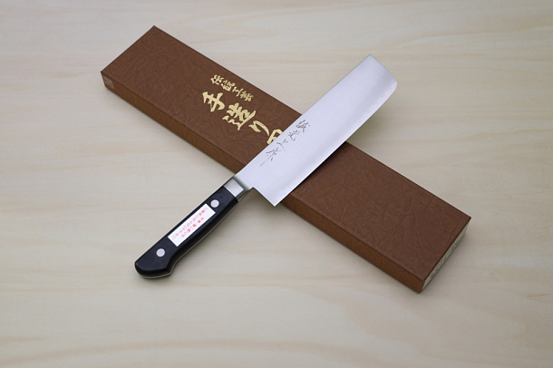 Miki VG10 Nakiri knife 165mm (6.5") Black Pakkawood handle