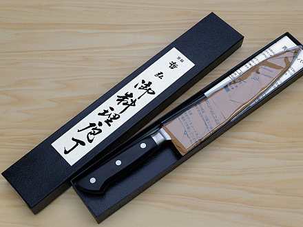 Tetsuhiro Blue Super Gyuto knife 210mm (8.3") Black paper micarta