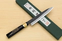 Sakai Genkichi Kurouchi Warikomi White steel 2 Petty knife 160mm (6.3") Magnolia Wood with Akebono-Nuri Urushi Lacque - Knife-Life - Best Japanese Knife Store