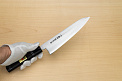 Goko Hamono Shimosanokuni Kogetsu White steel 1 Hon-yaki Gyuto knife 210 mm (8.3") Rosewood handle - Knife-Life - Best Japanese Knife Store