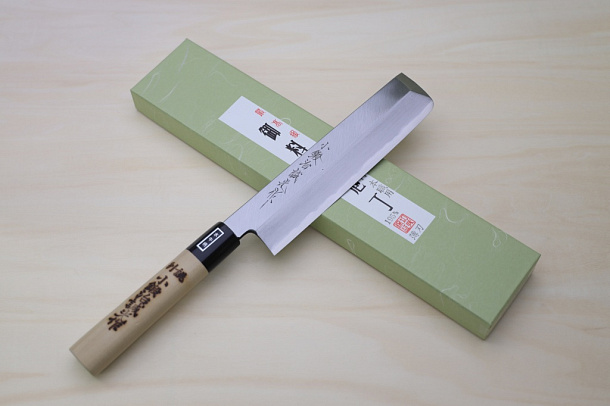 Miki White steel 2 Usuba Knife 190mm (7.49") Magnolia Wood Handle