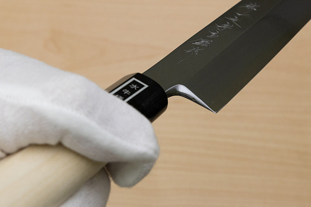 Sakai Genkichi White steel 2 Yanagiba Knife for Sashimi 300 (11.8) Magnolia Wood handle with buffalo horn Sakai Genkichi White steel 2 Yanagiba Knife for Sashimi 300 (11.8) Magnolia Wood handle with buffalo horn